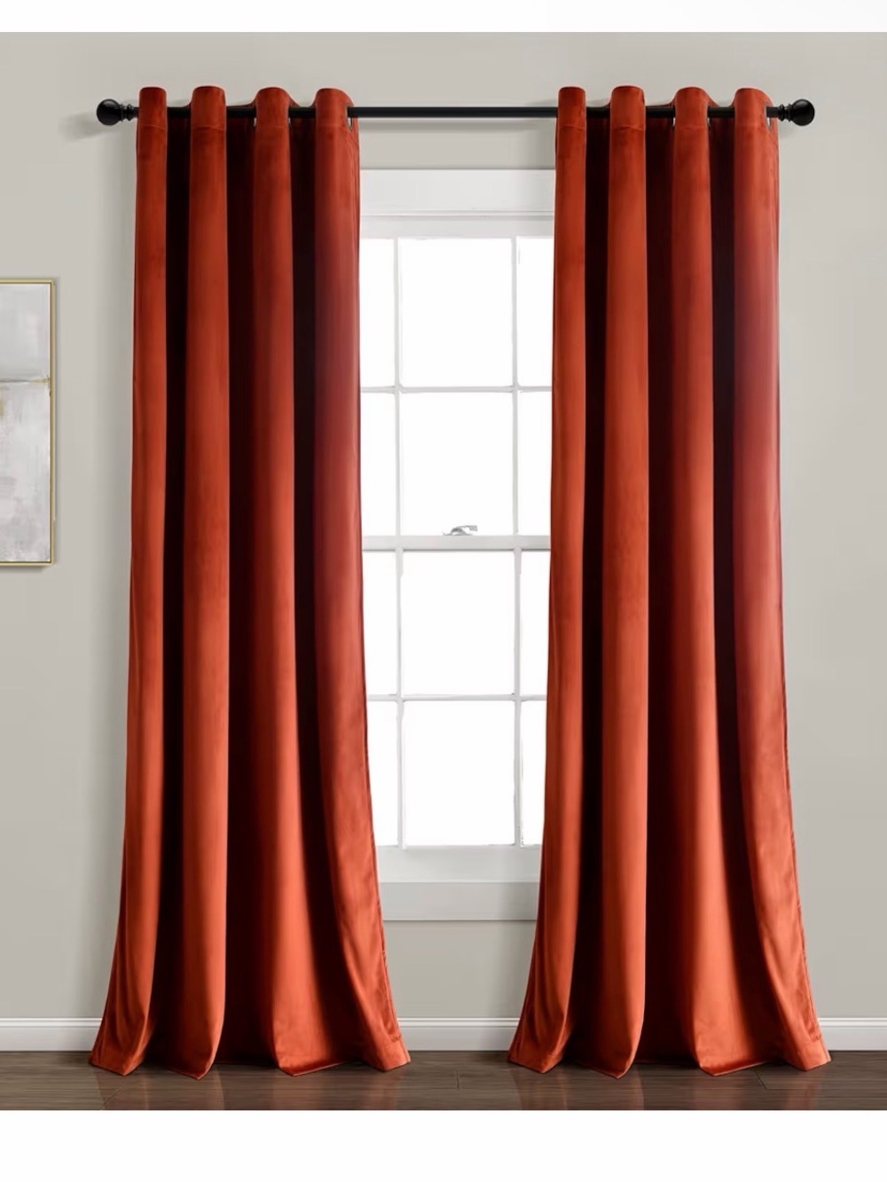 Lush Decor Rust Velvet Curtain Pair NEW